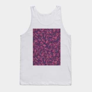 Minimalist Leaf Line Art Illustration as a Seamless Surface Pattern Design Tank Top